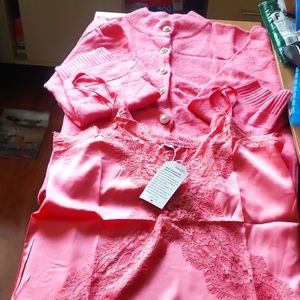 Pink sweater and matching cami